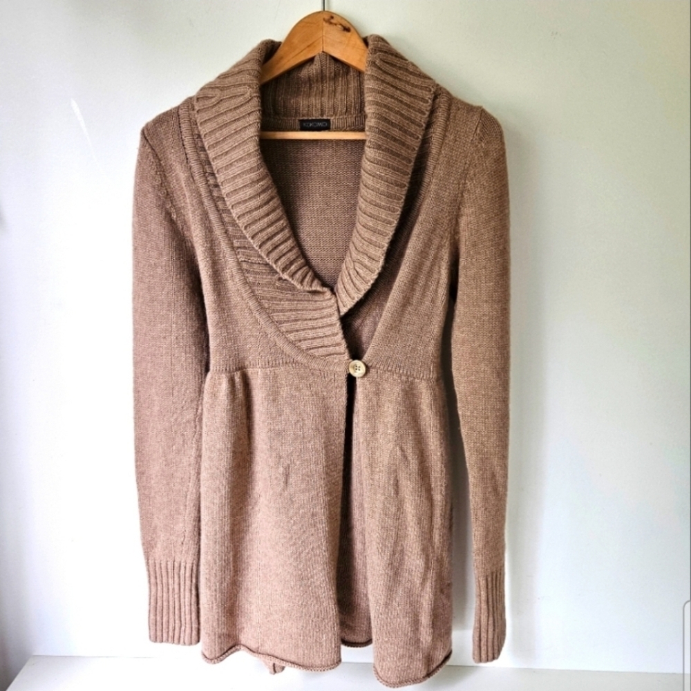 Aritzia Kokomio Babydoll Wrap Cardigan Wool Angora Cashmere Sz M Neutral Cozy